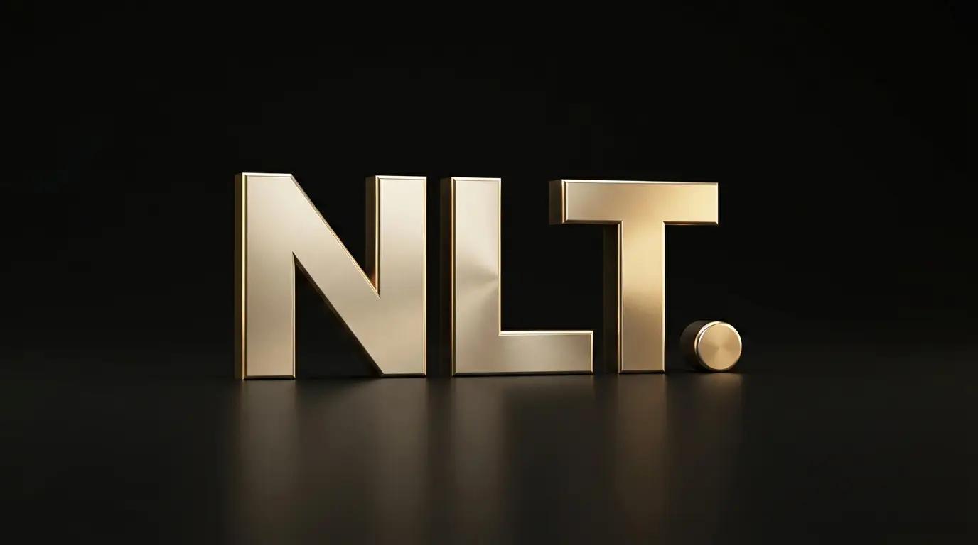 NLT 3D gold logo