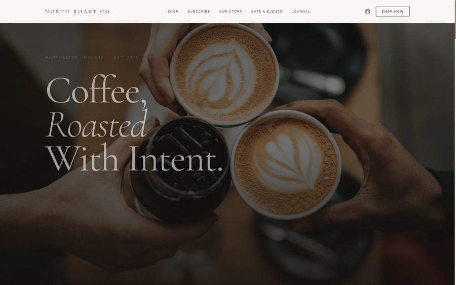 North Roast Co. website homepage